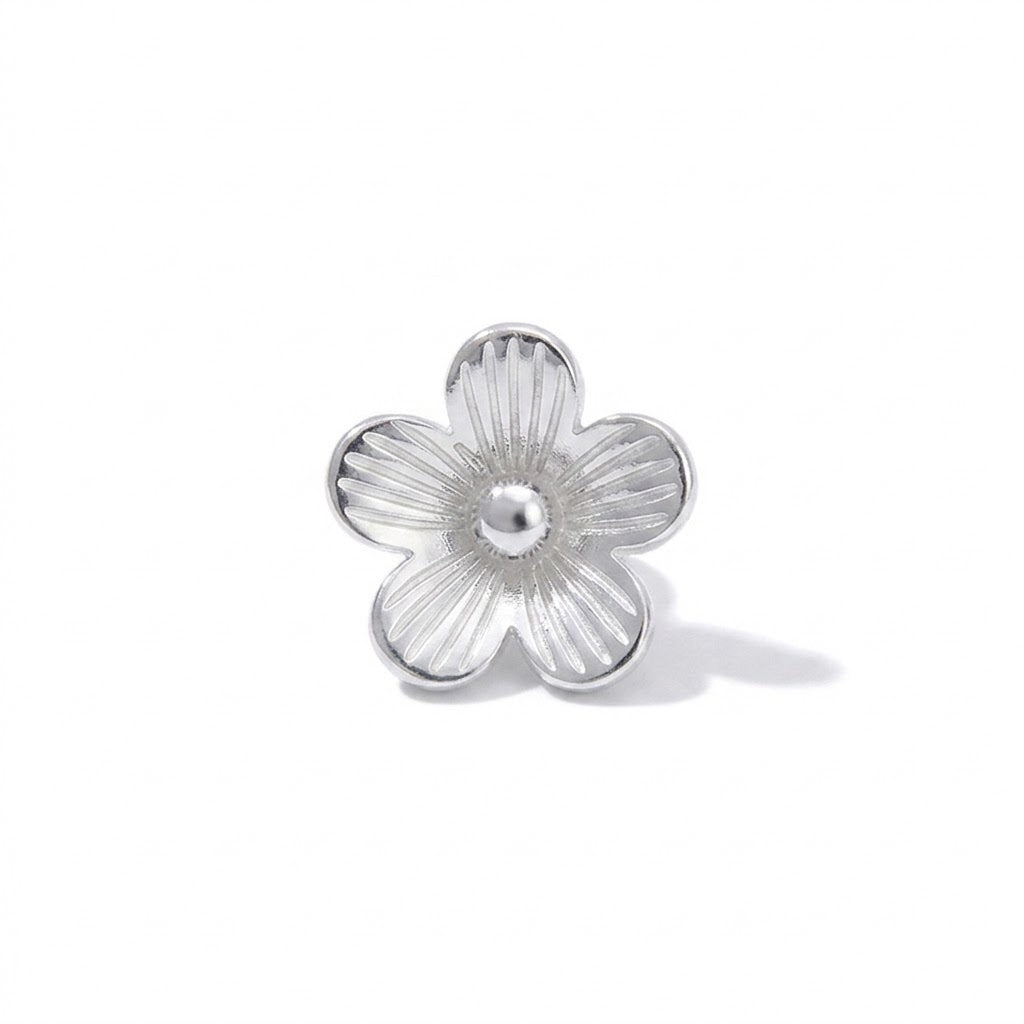 Sterling Silver Five-Petal Flower Charm