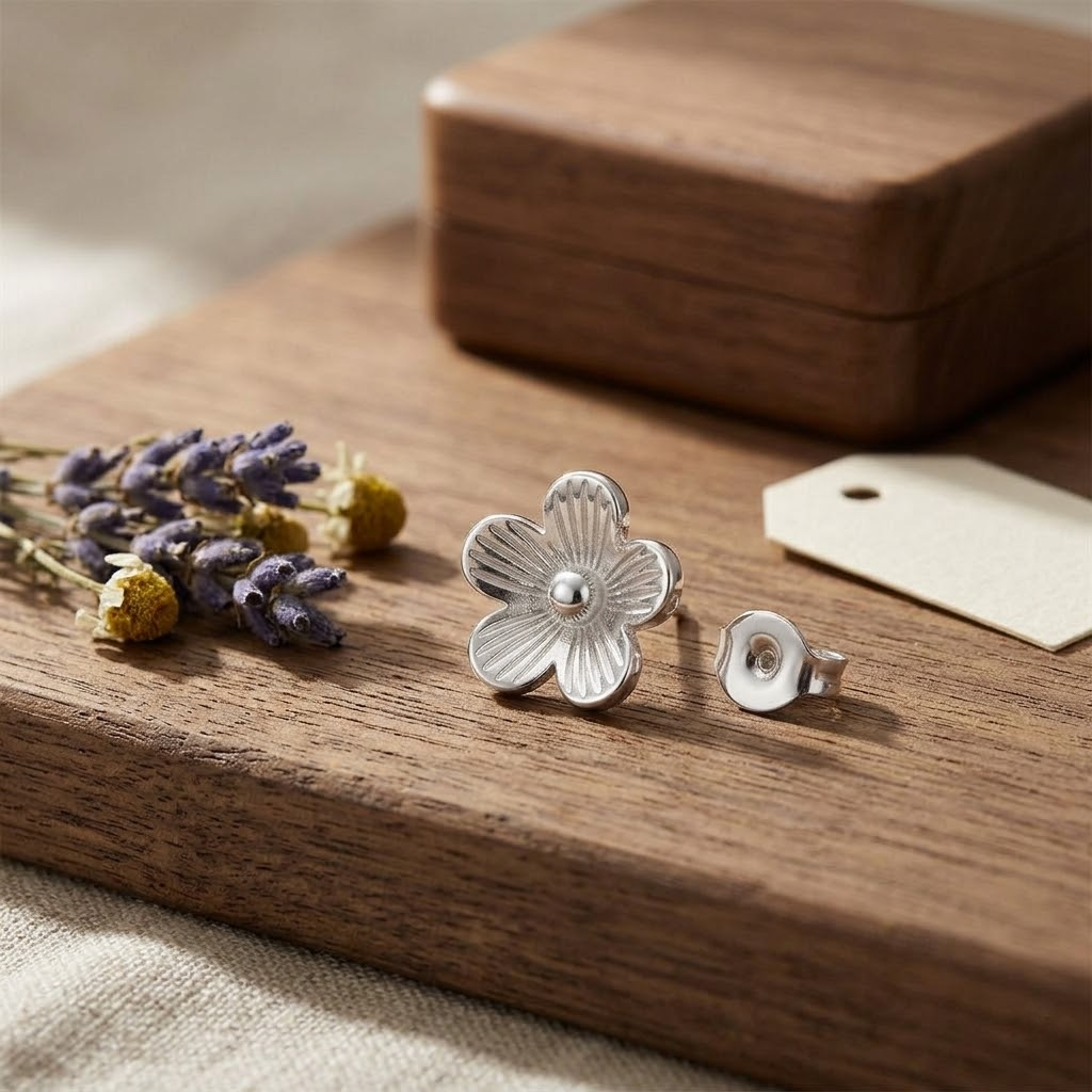 Sterling Silver Five-Petal Flower Charm