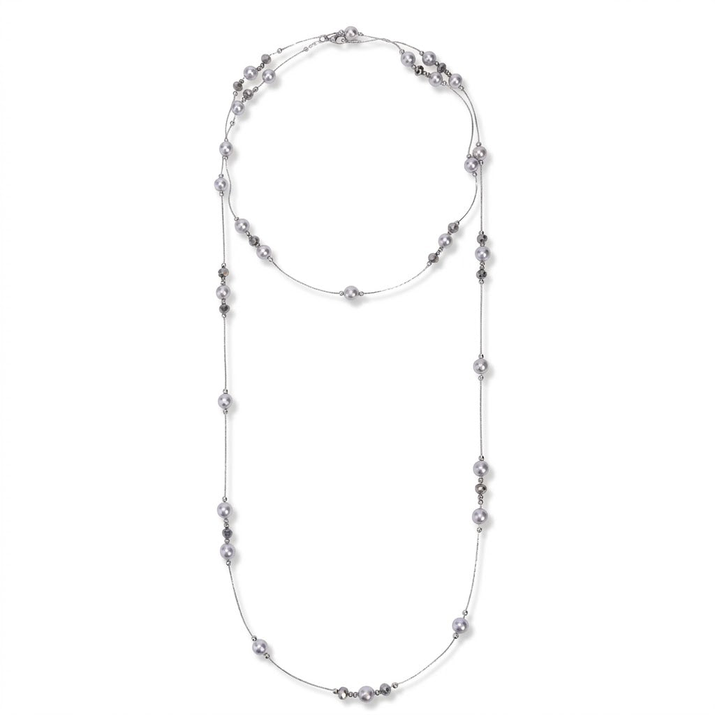 Elegant Gray Pearl Multi-Way Necklace