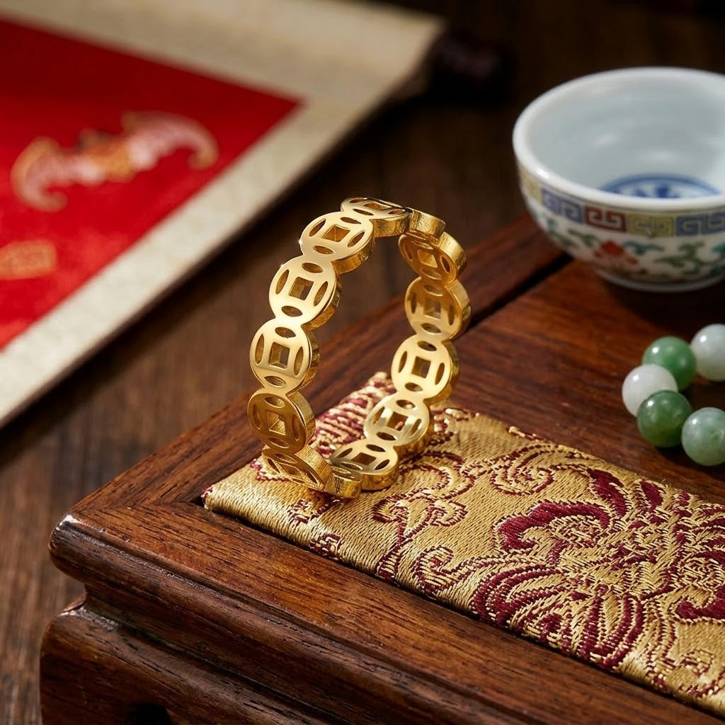 Traditional Lucky Coin Band Ring