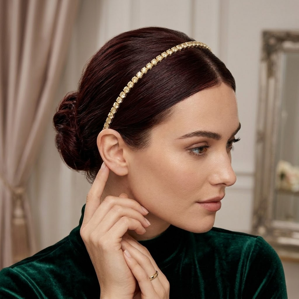 Geometric Circular Rhinestone Headband