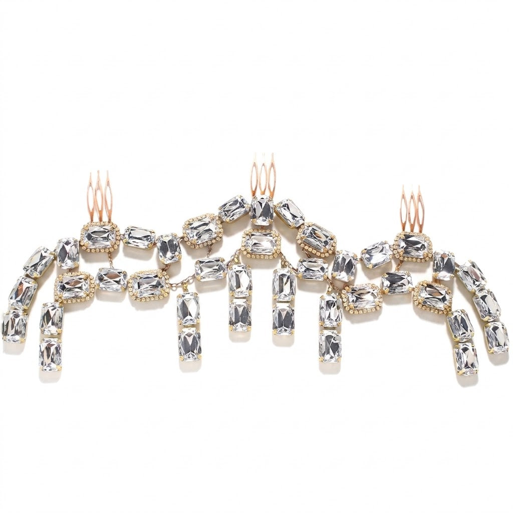 Exotic Geometric Rhinestone Hair Comb