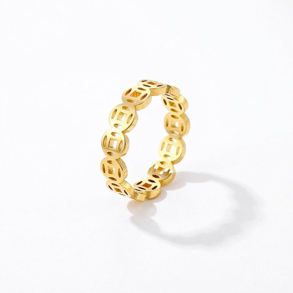 Traditional Lucky Coin Band Ring