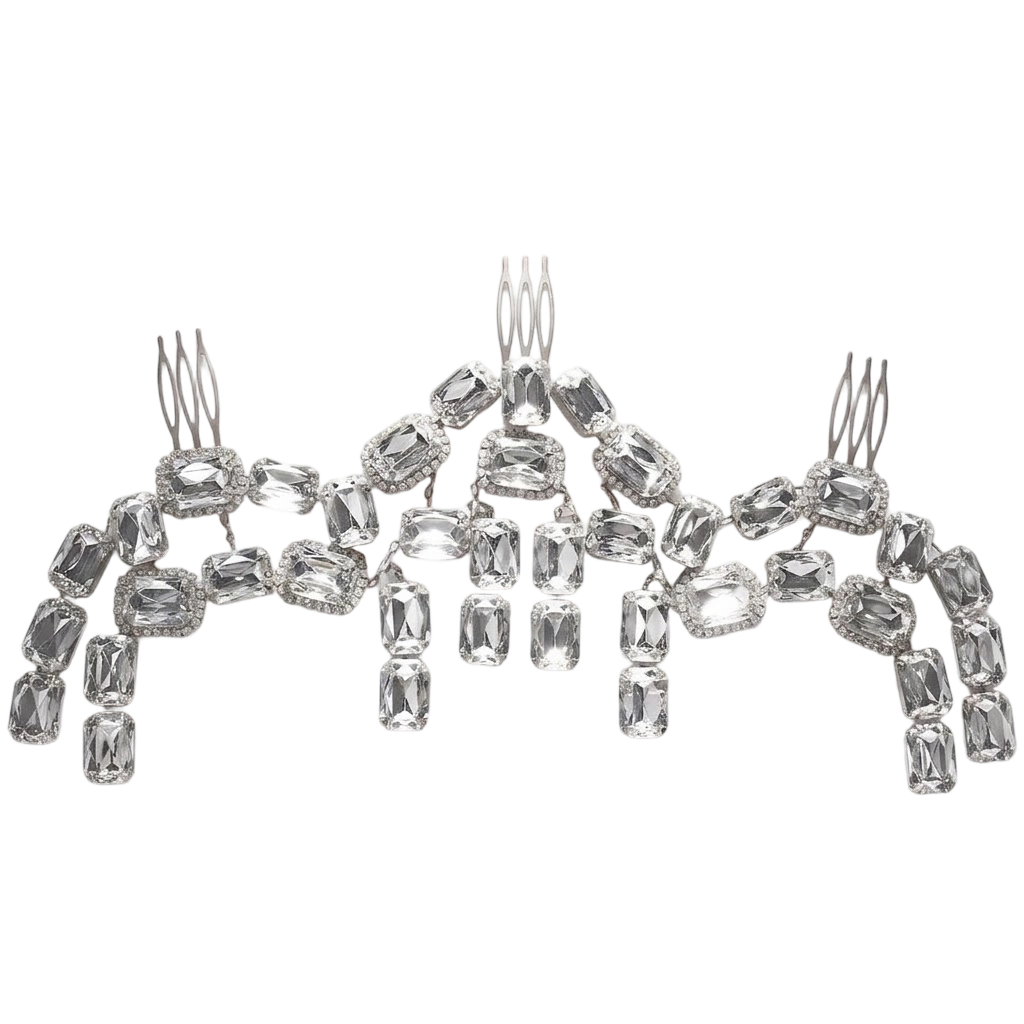 Exotic Geometric Rhinestone Hair Comb